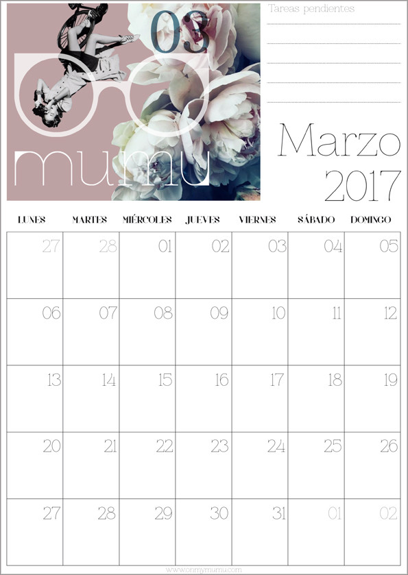 calendario Marzo mumu